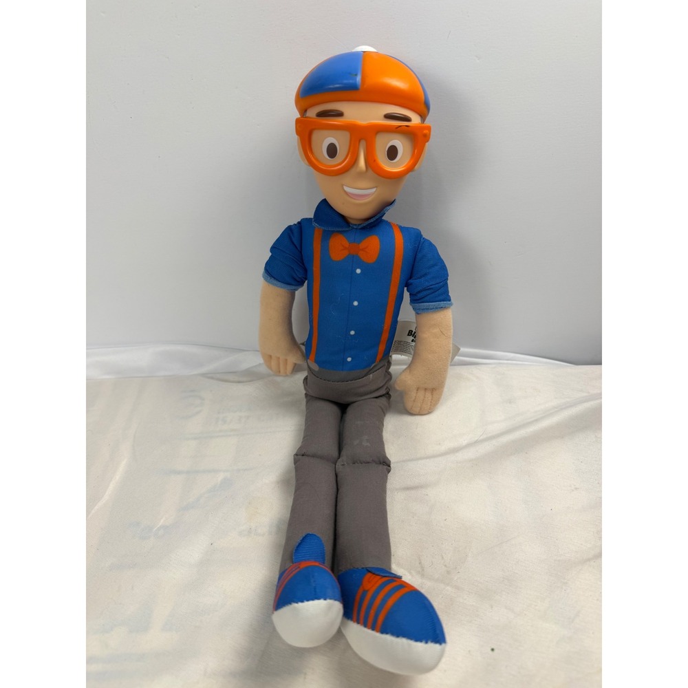 Blippi My Buddy Blippi 16 Inch Plush Figure Doll Blue Orange Outfit 2020 Moonbug